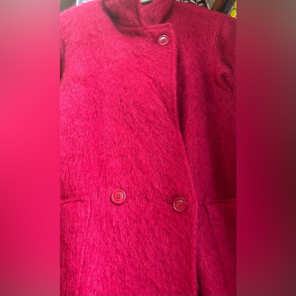 Vintage Paul Levy Fuchsia Pink Mohair Coat Bold Retro Maximalist Statement - Picture 5 of 9